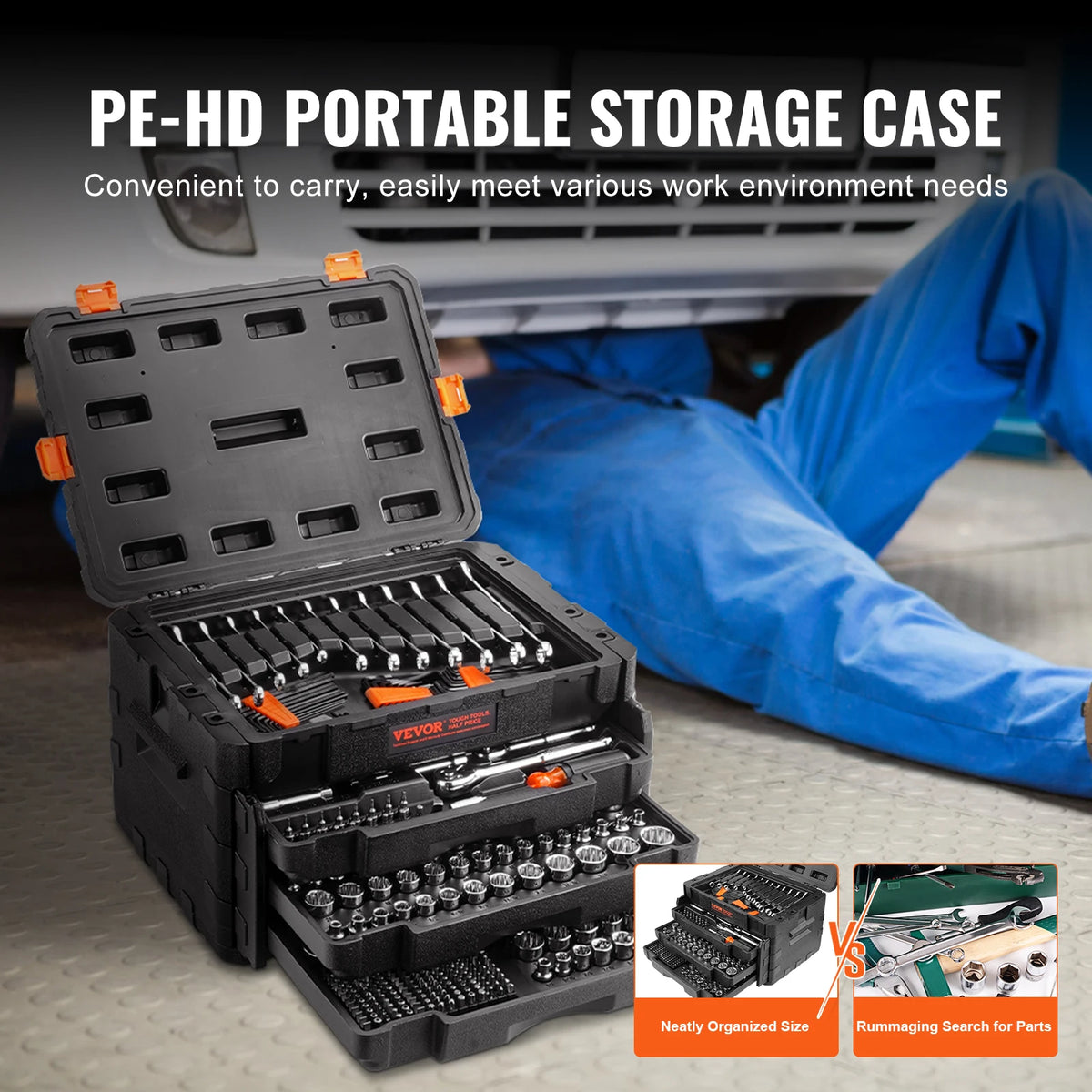 SucceBuy Heavy Duty Socket Set With Complete Mechanics Tool Kit