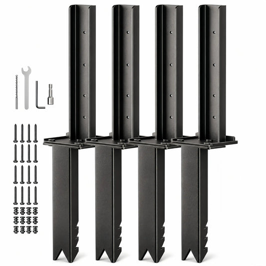 Steel Fence Post Repair Anchor Kit for Broken Wood Posts