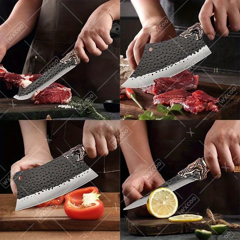 WXCOO Professional Forged Stainless Steel Kitchen Chef Knife Set