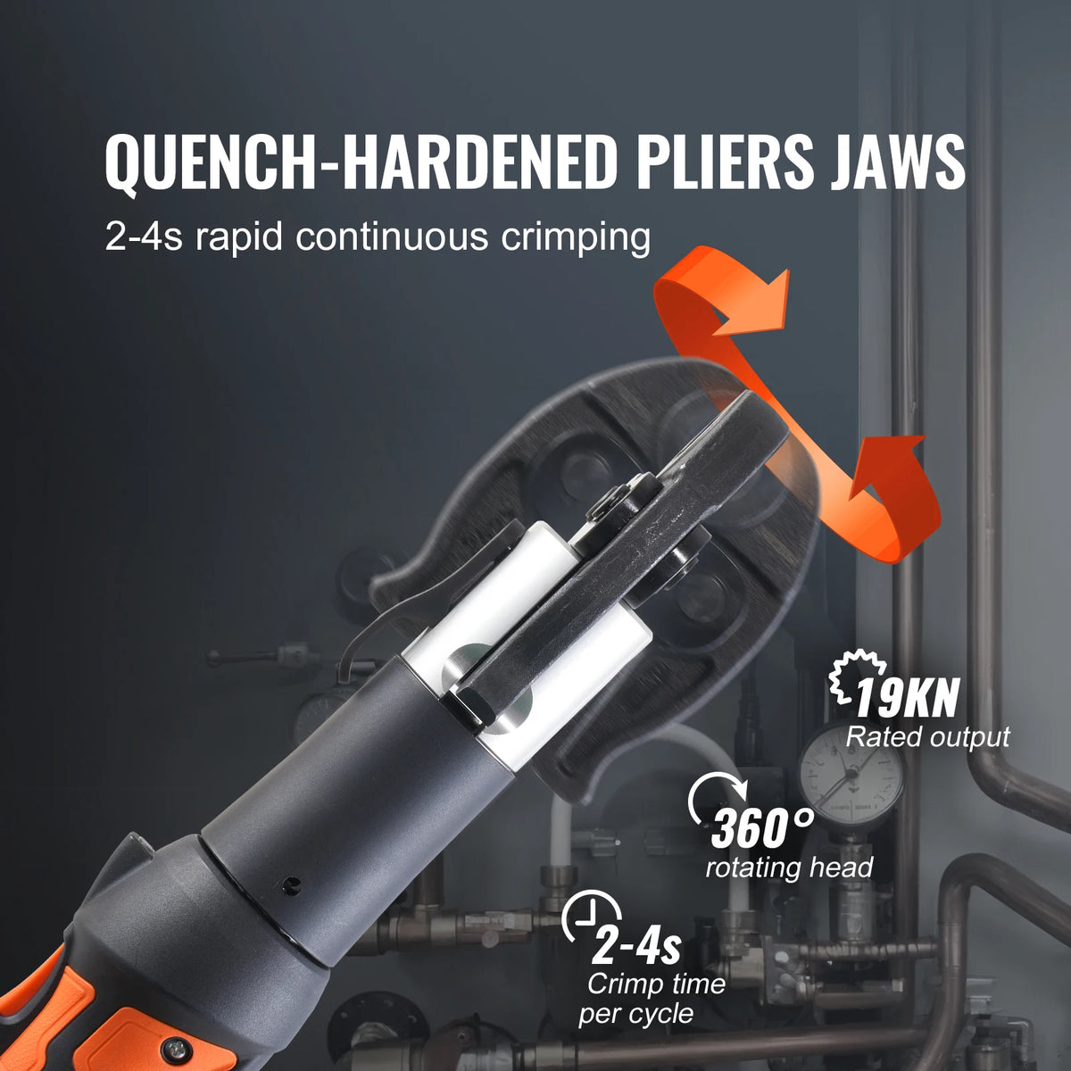 SucceBuy Cordless Electric Pipe Crimping Press Tool Kit