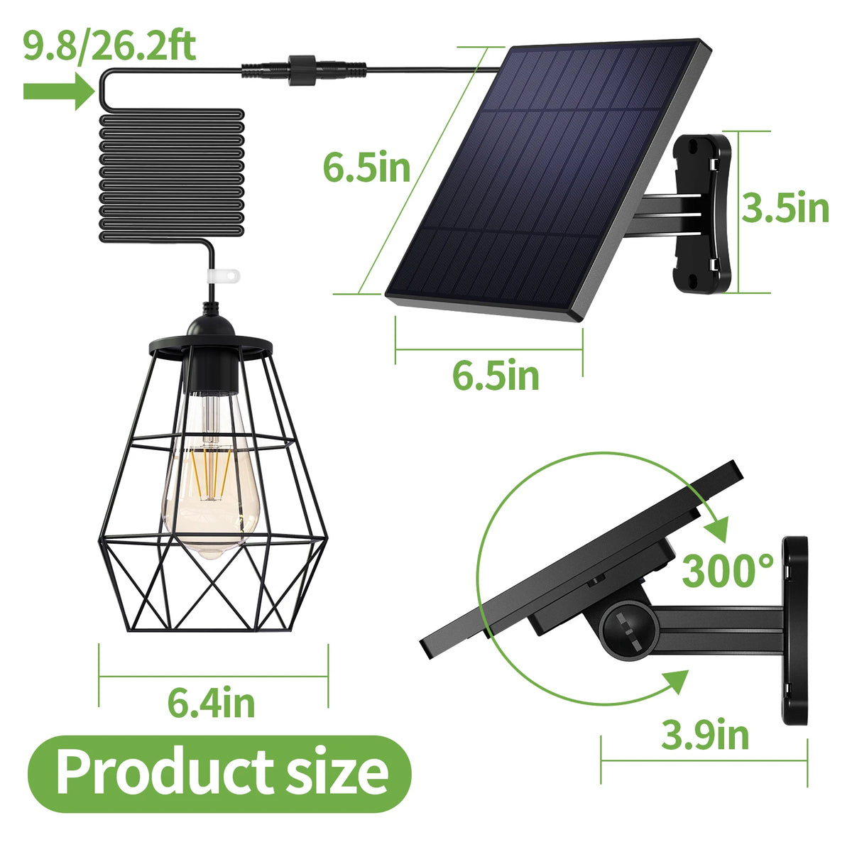 Intelamp Waterproof Solar Pendant Lights For Indoor Outdoor Spaces