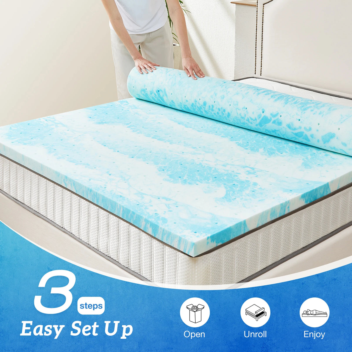 MCQ Memory Foam Gel Cooling Mattress With Breathable Soft Comfort