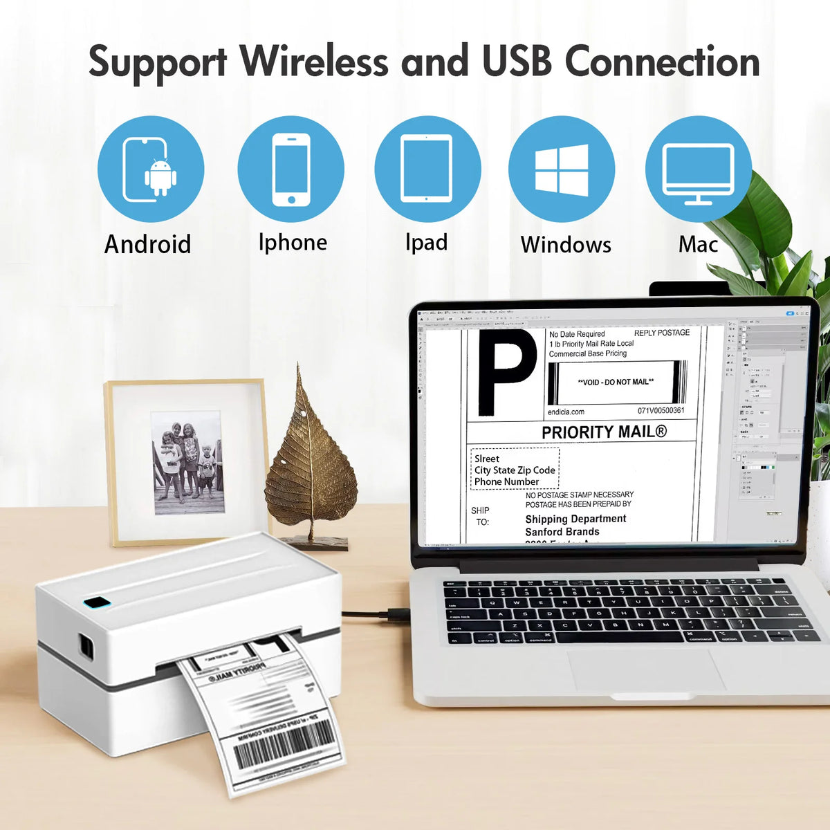 TakeYou Portable Thermal Label Printer With Bluetooth And USB Connectivity