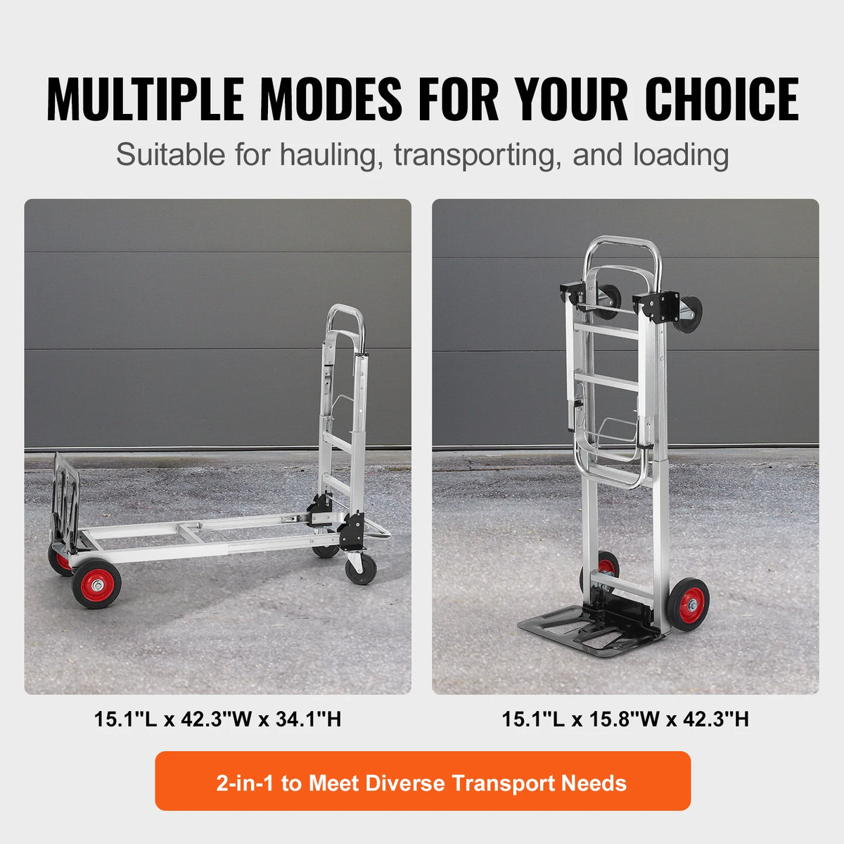 SucceBuy Foldable Aluminum Hand Truck Heavy Duty Utility Cart