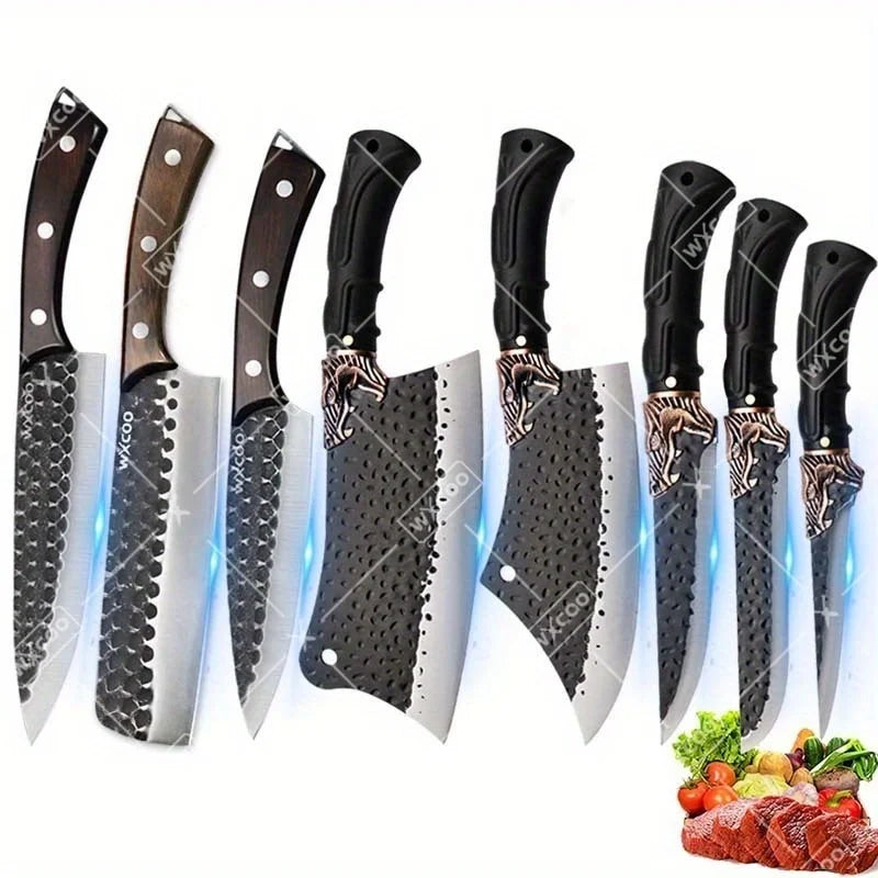 WXCOO Professional Forged Stainless Steel Kitchen Chef Knife Set