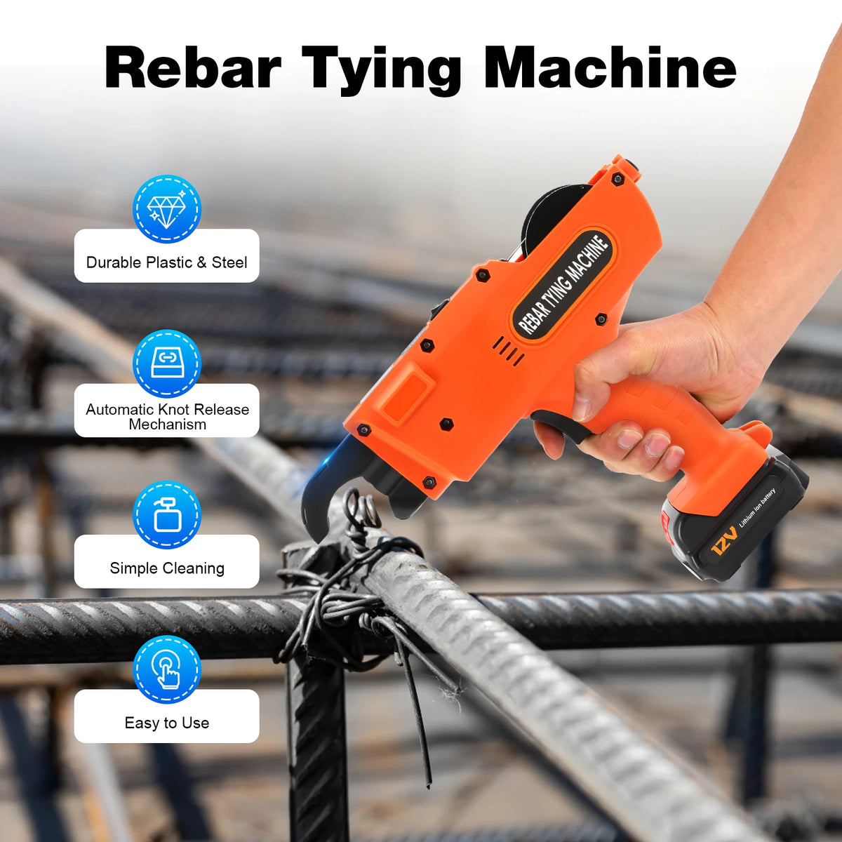 Automatic Electric Rebar Tying Machine for Construction Work