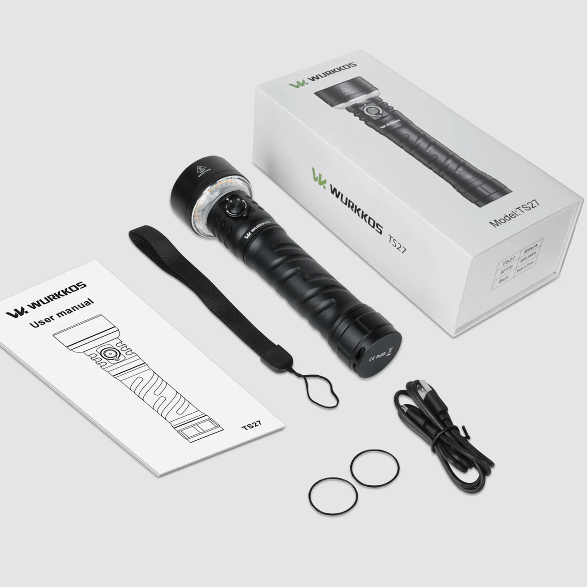 Wurkkos TS27 Rechargeable Flashlight With RGB Lighting And Power Bank