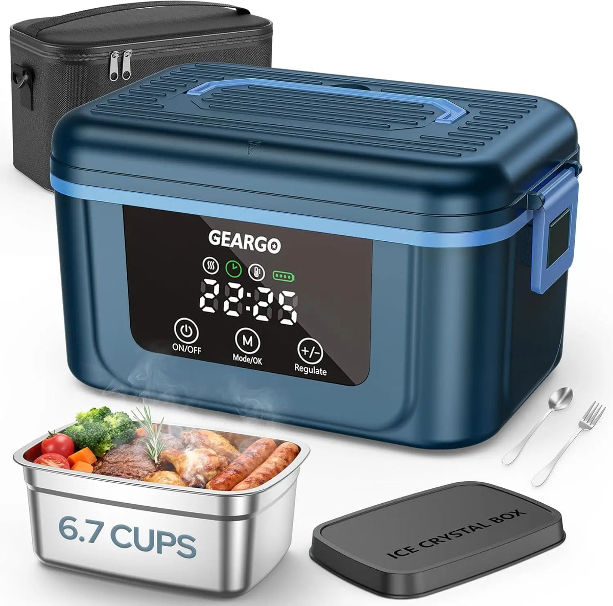 Rechargeable Cordless Electric Self Heating Lunch Box