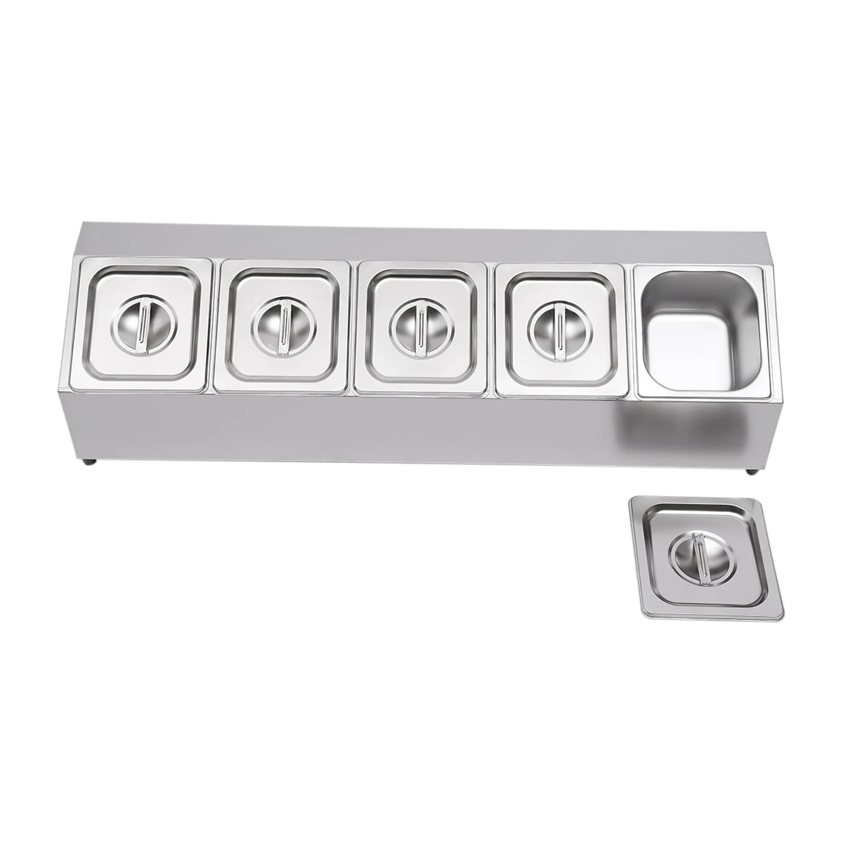 Stainless Steel Countertop Spice Rack Organizer With Lidded Pans