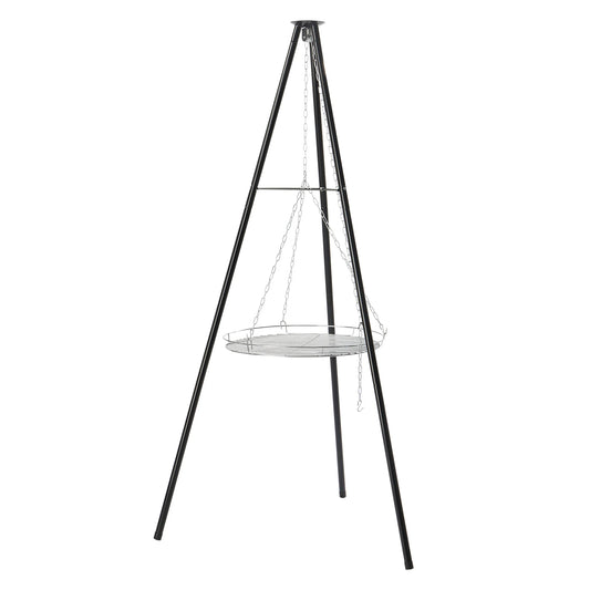 Adjustable Campfire Tripod Grill for Outdoor Cooking and BBQ