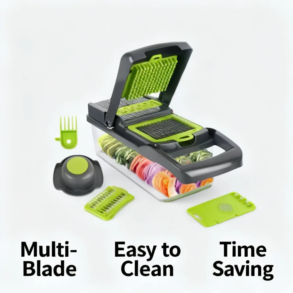 Multifunctional 7 Blade Stainless Steel Vegetable And Fruit Slicer
