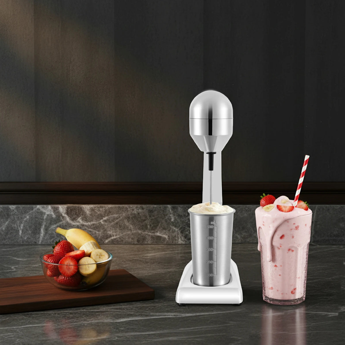Electric Milkshake Maker With Two Speed Settings And Durable Build