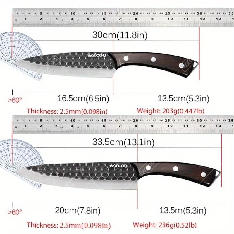 WXCOO Professional Forged Stainless Steel Kitchen Chef Knife Set