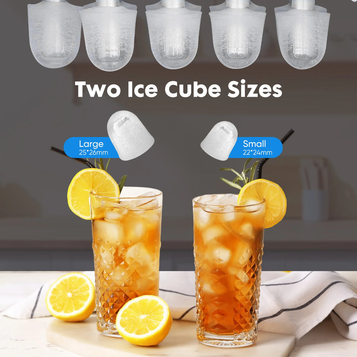 Portable Countertop Ice Maker With Self Cleaning And Quick Freeze