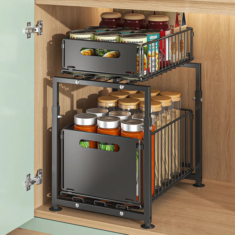 AEHOME Slide Out Cabinet Organizer For Under Sink Storage
