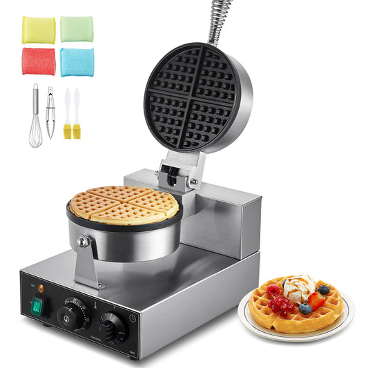 SucceBuy Commercial Stainless Steel Waffle Maker With Timer Control