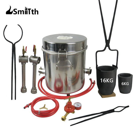 Propane Double Burner Metal Melting Forge Furnace Kit With Tongs