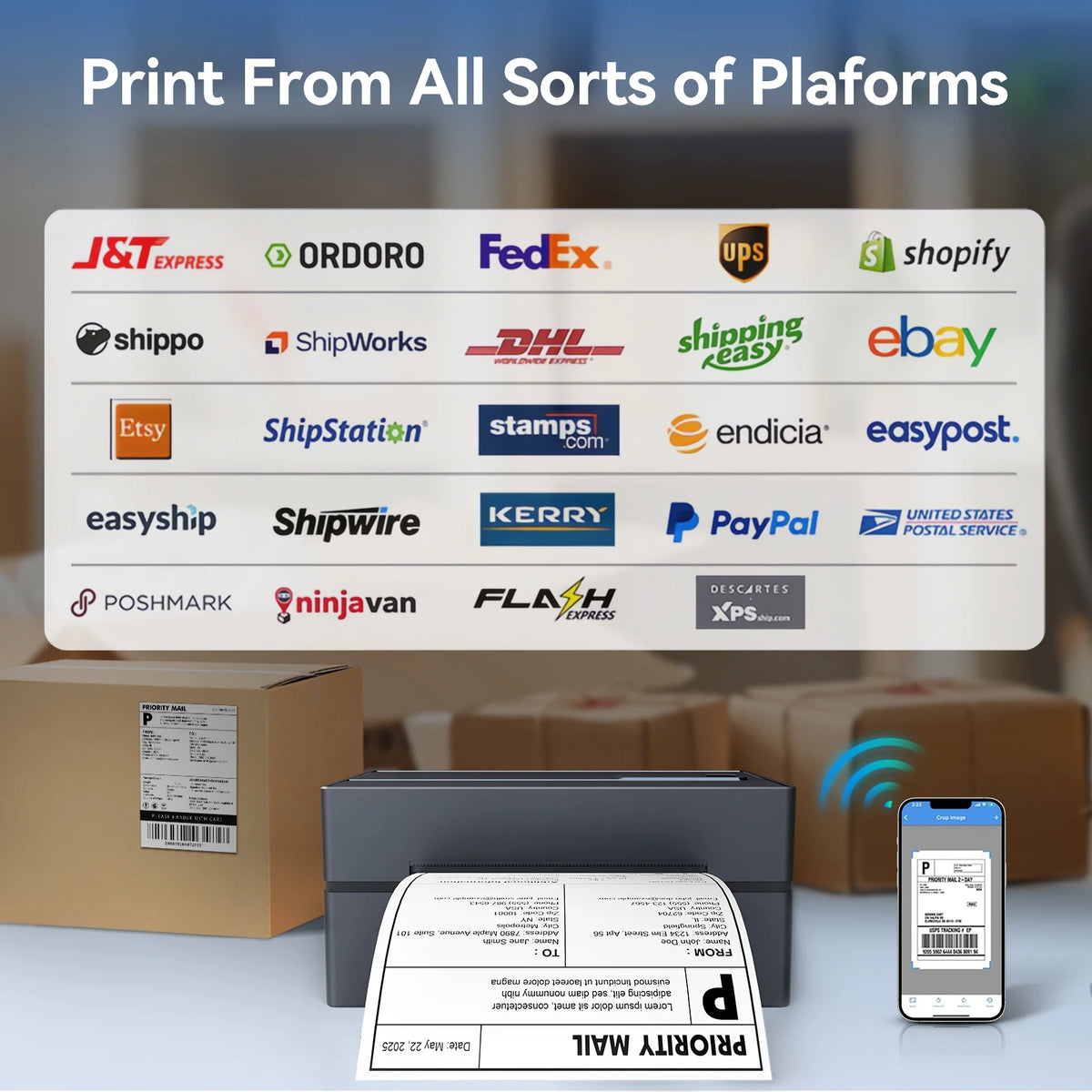 TakeYou Portable Thermal Label Printer With Bluetooth And USB Connectivity
