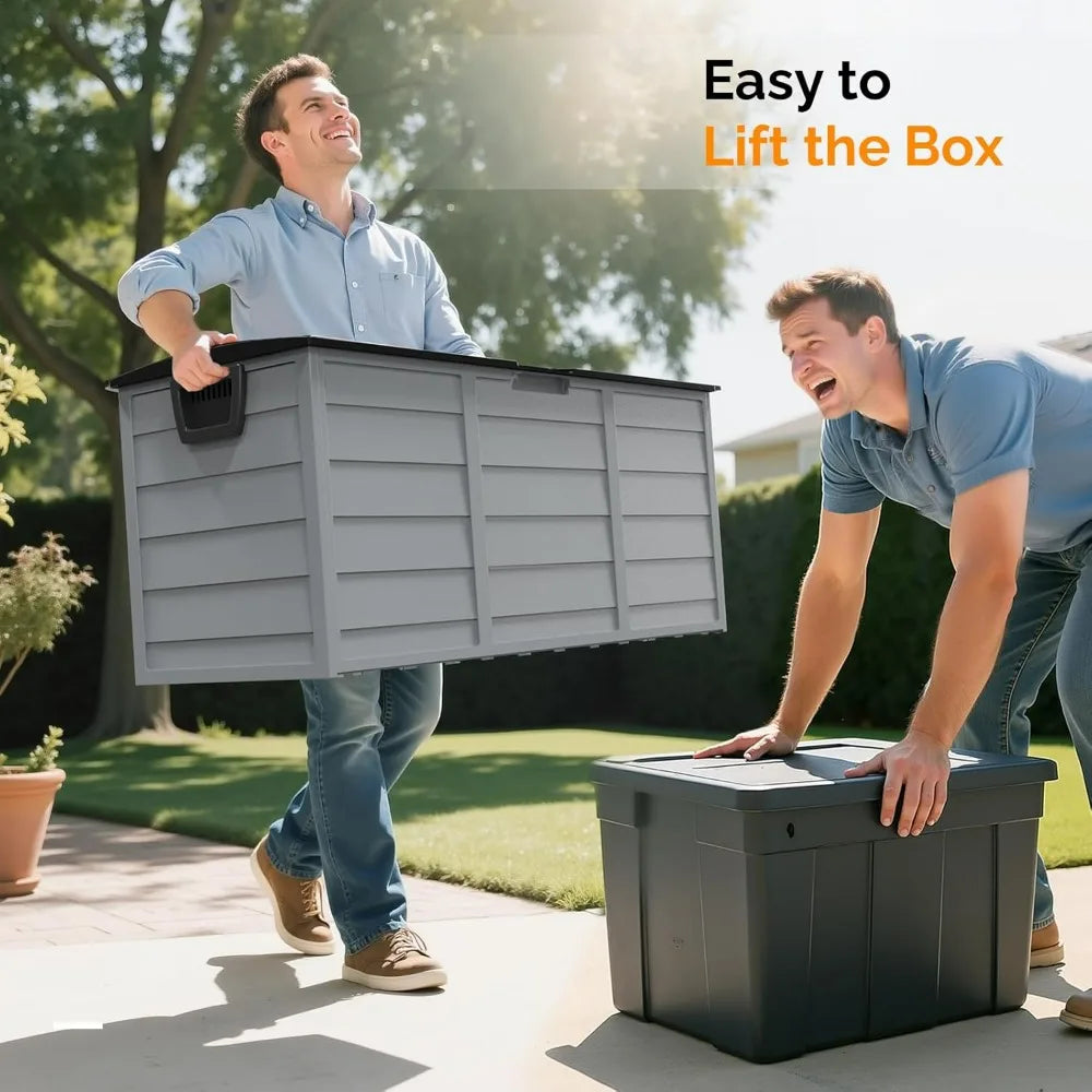 VINGLI Lockable Waterproof Outdoor Storage Box With Wheels For Patio