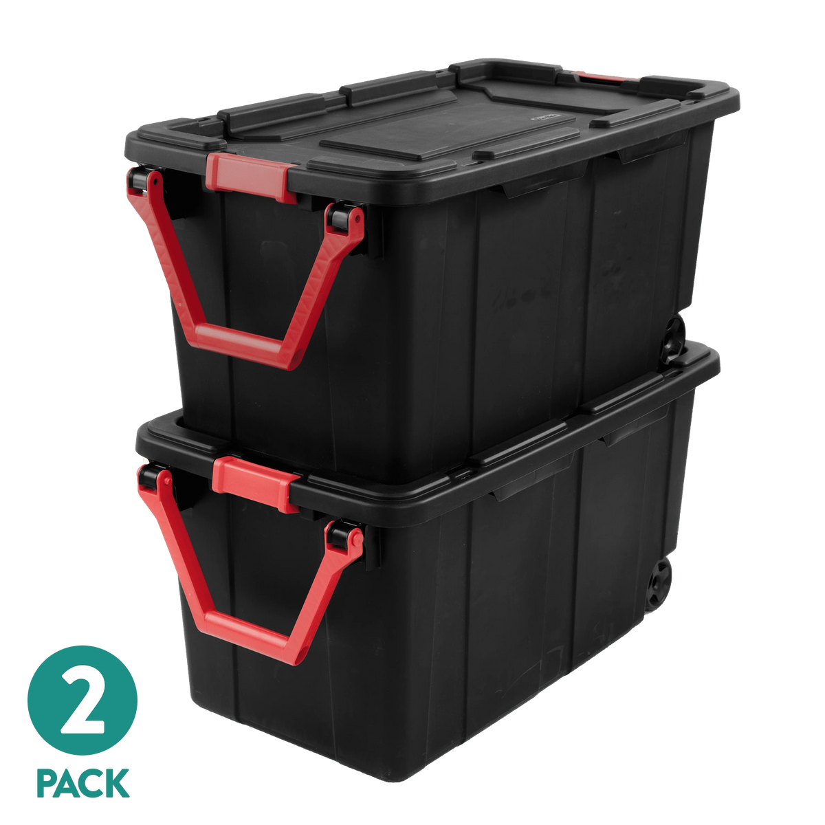 Sterilite Industrial Wheeled Storage Bin With Handle For Garage Organization