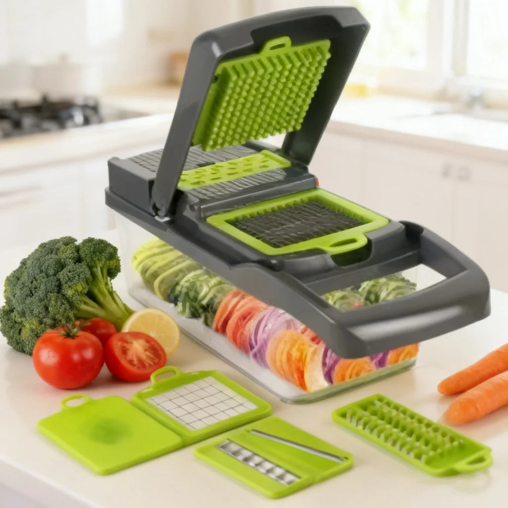Multifunctional 7 Blade Stainless Steel Vegetable And Fruit Slicer