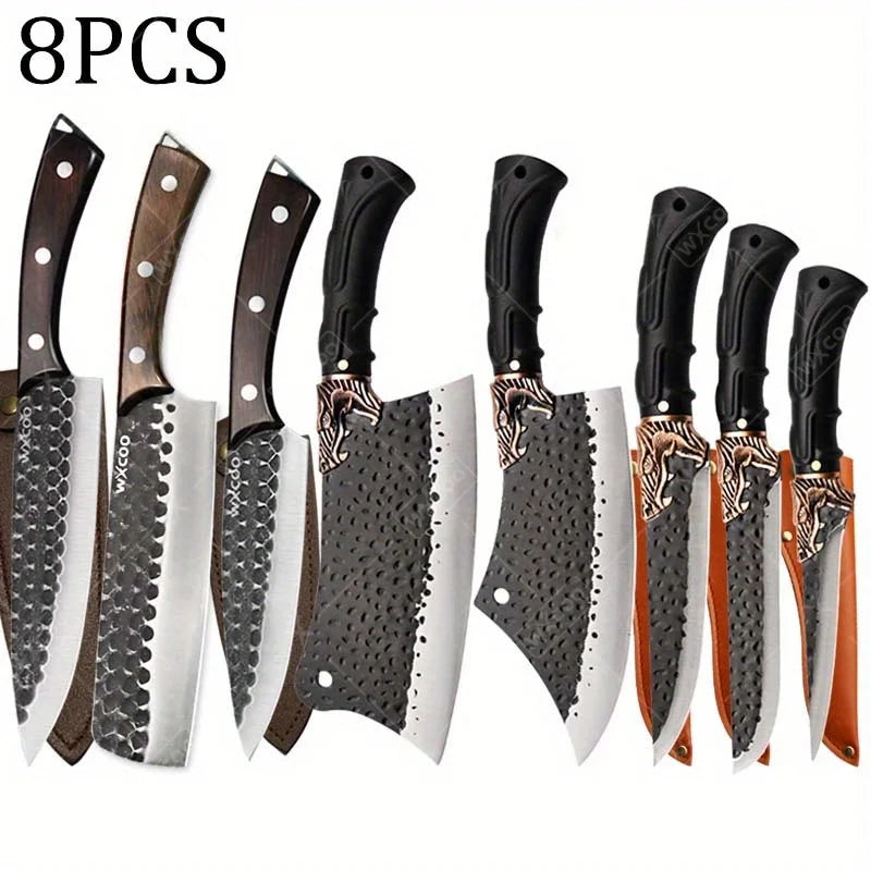 WXCOO Professional Forged Stainless Steel Kitchen Chef Knife Set