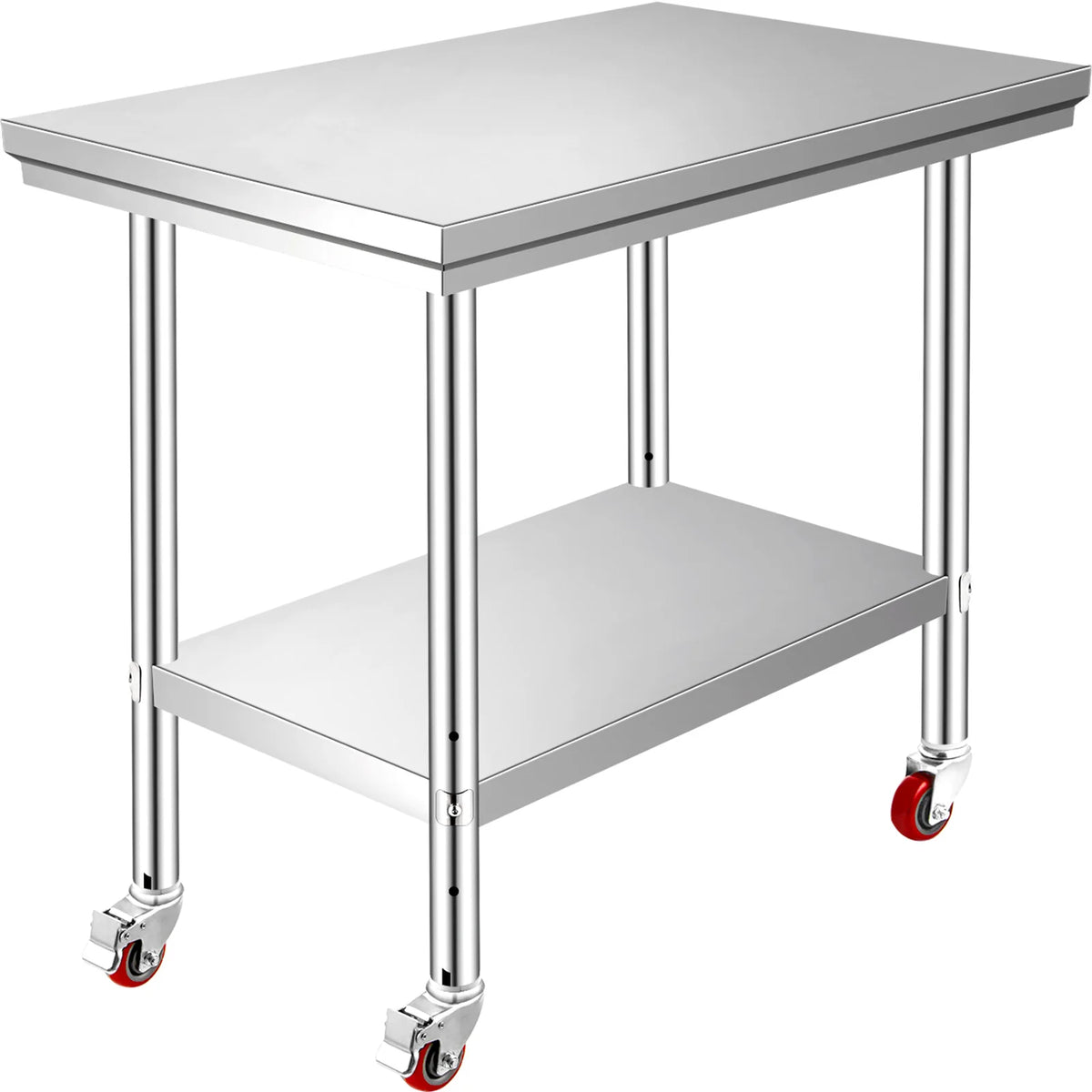 SucceBuy Stainless Steel Commercial Work Table With Caster Wheels