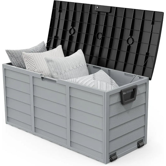 VINGLI Lockable Waterproof Outdoor Storage Box With Wheels For Patio