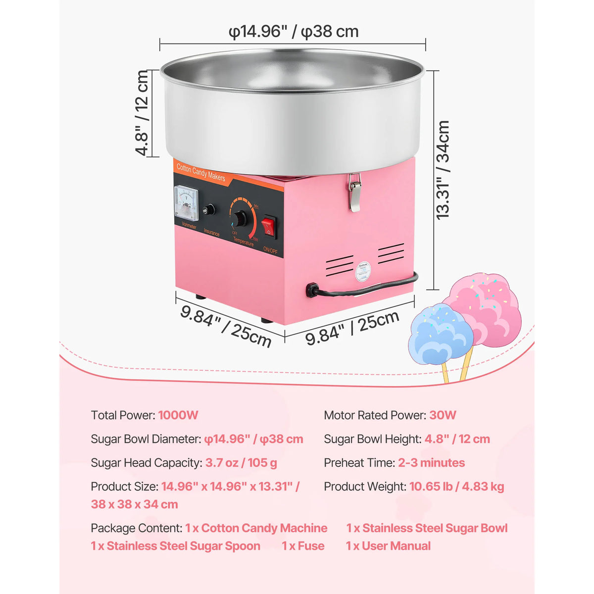 Succebuy Commercial Electric Cotton Candy Machine For Parties