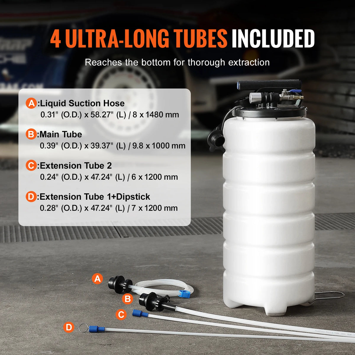 SucceBuy Pneumatic Fluid Extractor with Suction Hose Automotive Oil Changer